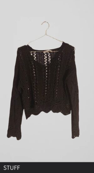 סוודר קרופ סרוג ZARA